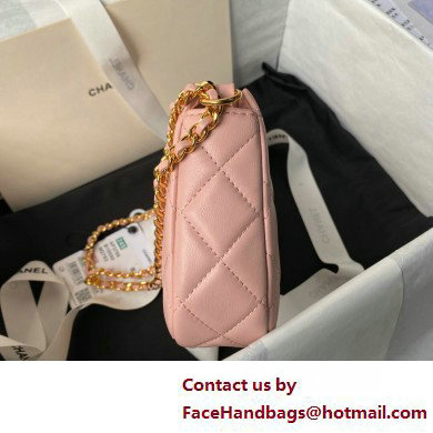 Chanel Shiny Crumpled Calfskin, Resin  &  Gold-Tone Metal Clutch with Chain Bag AP3786 Pink 2025